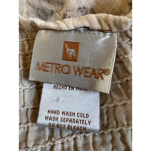 Vintage Metrowear Beige And Gray Boho 100% Cotton Tie Dye Maxi Dress Size M - Picture 3 of 5